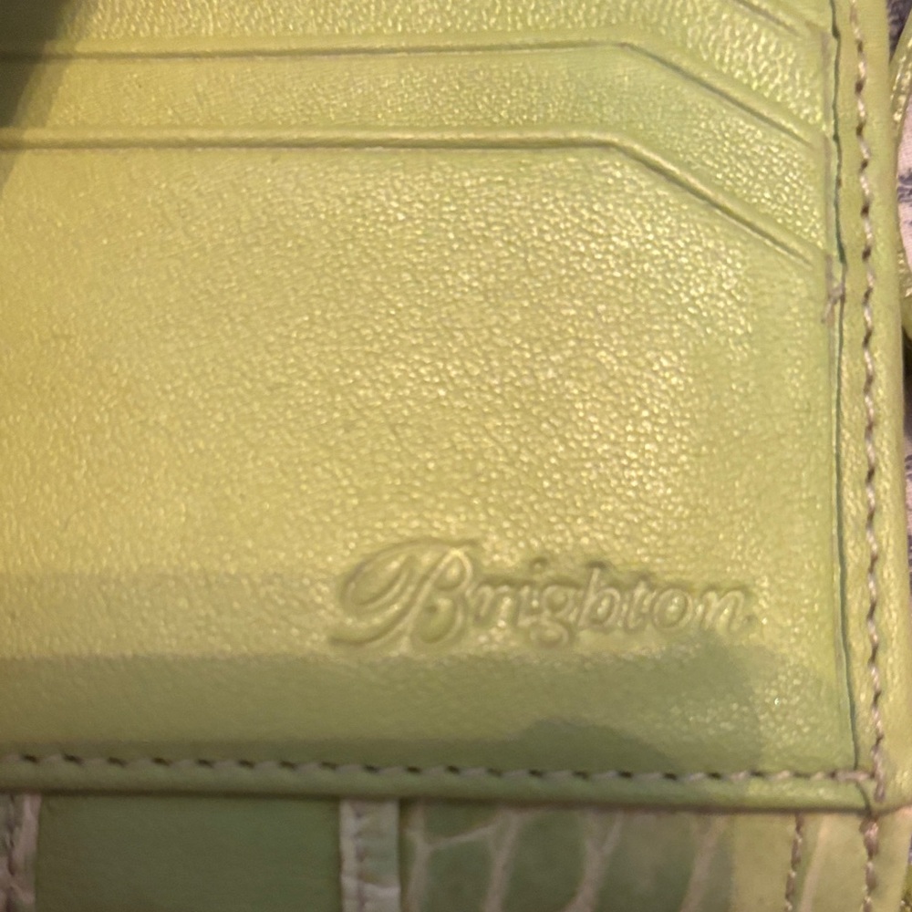 Brighton Lime Crocodile-Embossed Crossbody Bag/ Wallet - Picture 4 of 4